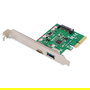 Digitus Tarjeta PCIe USB Tipo-C y Tipo-A, USB 3.2 Gen 2 (10 Gbit/s), PCIe 2.0 x1, Factor Full-height/Low-profile, Conexión Alimentación SATA 15 pines, Compatible Windows/Linux