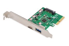 Digitus Tarjeta PCIe USB 3.1 2 Puertos 10 Gbps USB-A + USB Type-C