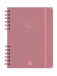 Finocam Agenda Anual 2027 Trendy Alma Wire-O Tapa Dura Rosa