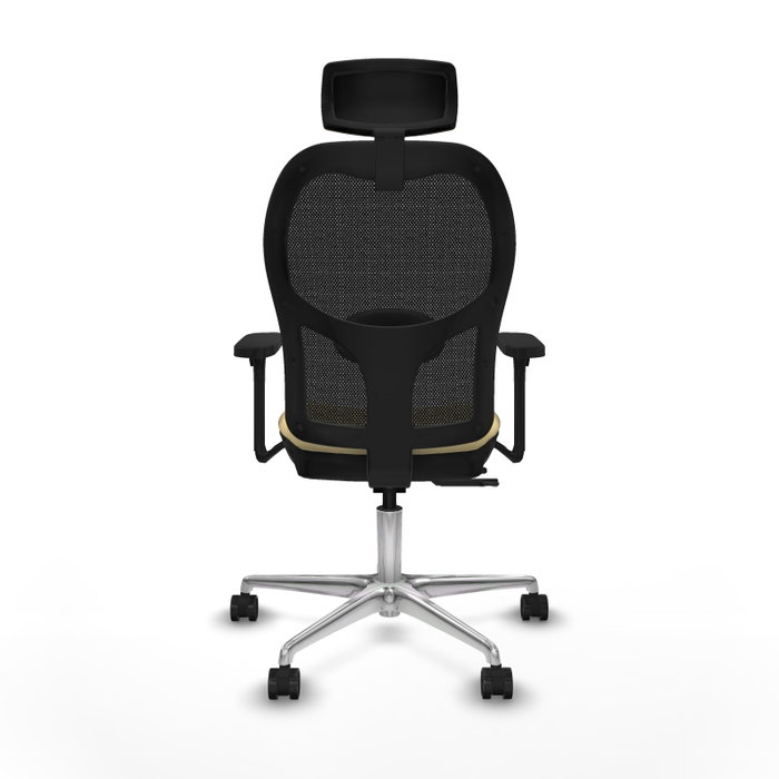 PIQUERAS Y CRESPO Silla de oficina Jorquera con mecanismo Sincro/Traslack, Crema y Negro