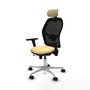PIQUERAS Y CRESPO Silla de oficina Jorquera con mecanismo Sincro/Traslack, Crema y Negro