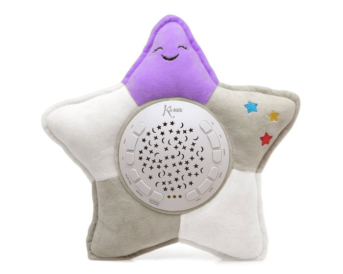 KioKids Estrella de Peluche con Proyector, Luz y Música para Bebés - Proyector Musical, Ruido Blanco, Luces de Colores, Desmontable para Lavar