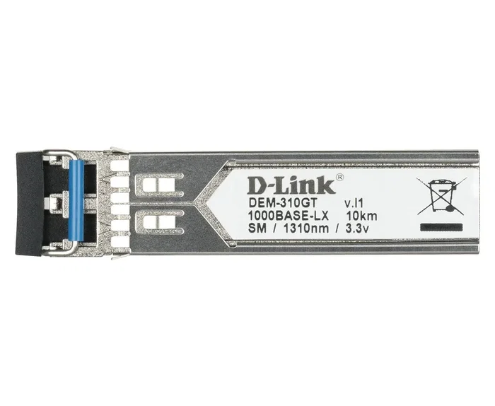 D-Link DEM-310GT Transceptor SFP de Fibra Monomodo, 1000Base-LX LC, 1310 nm, hasta 10 km, 3.3V - Kit de 10 Unidades