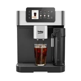 Beko CEG7348X Cafetera con Molinillo, 1350 W, Capacidad 250 g de Granos, Color Negro / Plata