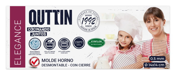 Quttin Molde para Horno con Cierre 14x14x12cm (Pack de 12)