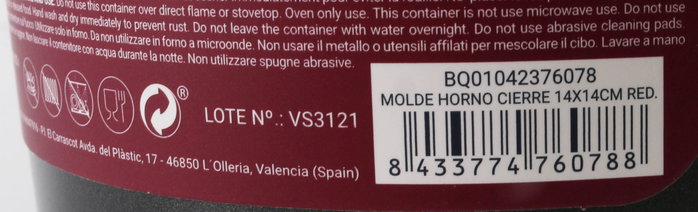 Quttin Molde para Horno con Cierre 14x14x12cm (Pack de 12)