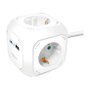 LogiLink Regleta tipo cubo con 4 tomas de seguridad y puertos USB-A y USB-C 20W PD