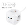 LogiLink Regleta tipo cubo con 4 tomas de seguridad y puertos USB-A y USB-C 20W PD