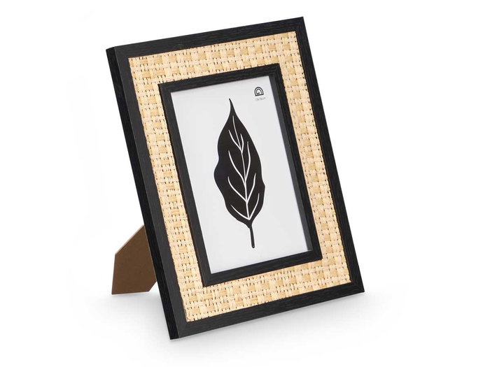 Giftdecor Portafotos Negro Cuerda 13 x 18 cm Madera MDF (Set de 12)