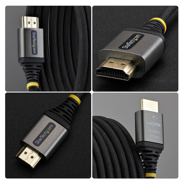 StarTech Cable HDMI Certificado Premium de 2m, 4K a 60Hz, Negro y Plata StarTech Cable HDMI Certificado Premium de 2m, 4K a 60Hz, Negro y Plata