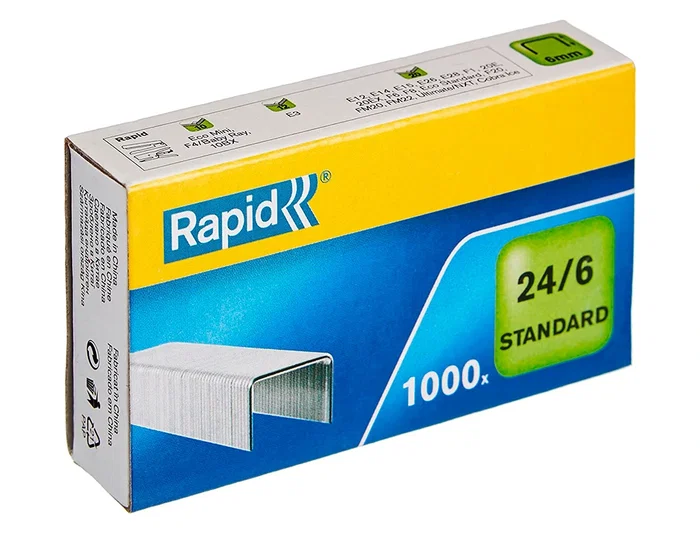 Rapid Grapas Estándar 24-6 Galvanizadas Caja De 1000