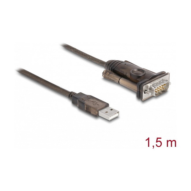DeLOCK Adaptador USB 2.0 Tipo-A a Serial RS-232 D-Sub 9 pin de 1,5 m