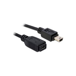 DeLOCK Cable USB 2.0 Mini B Macho/Hembra 1m Negro