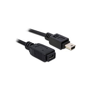 DeLOCK Cable USB 2.0 Mini B Macho/Hembra 1m Negro DeLOCK Cable USB 2.0 Mini B Macho/Hembra 1m Negro