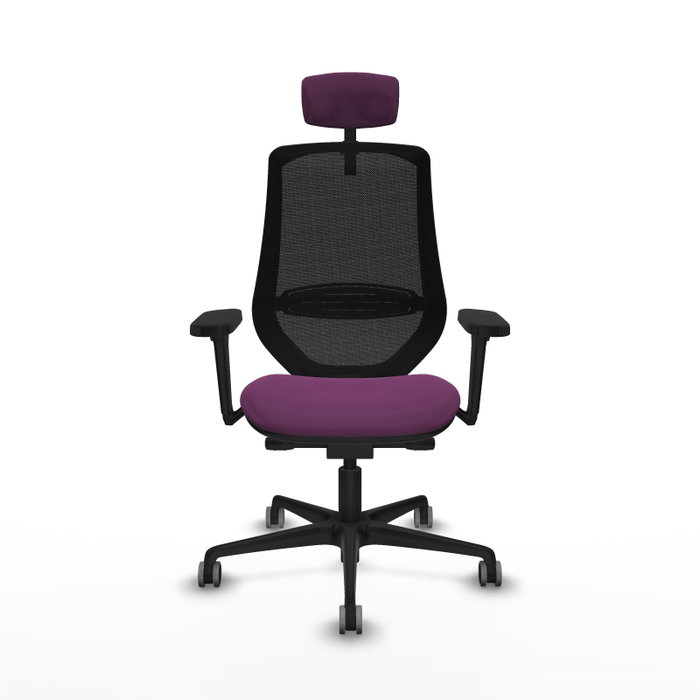 PIQUERAS Y CRESPO Silla de oficina Mardos con mecanismo Sincro/Traslack, Morado y Negro