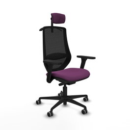 PIQUERAS Y CRESPO Silla de oficina Mardos con mecanismo Sincro/Traslack, Morado y Negro