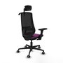 PIQUERAS Y CRESPO Silla de oficina Mardos con mecanismo Sincro/Traslack, Morado y Negro