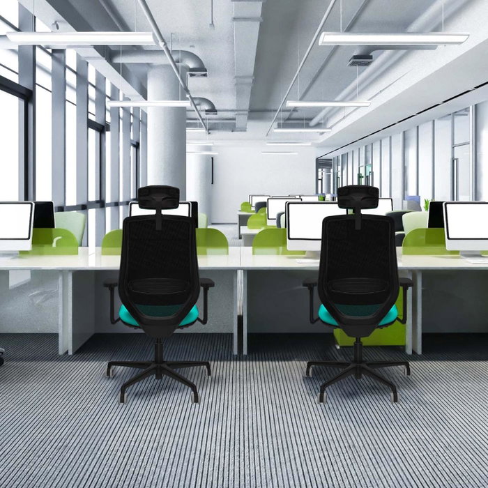 PIQUERAS Y CRESPO Silla de oficina Mardos con mecanismo Sincro/Traslack, Morado y Negro