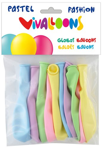 Globo 100% Latex Biodegradable Pastel Claro Colores Surtidos Bolsa 10 Unidades 15x160x120 mm Globo 100% Latex Biodegradable Pastel Claro Colores Surtidos Bolsa 10 Unidades 15x160x120 mm