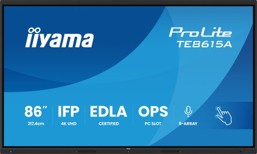 Iiyama TE8615A-B1AG Monitor Interactivo 86" 4K UHD Android 16/128GB