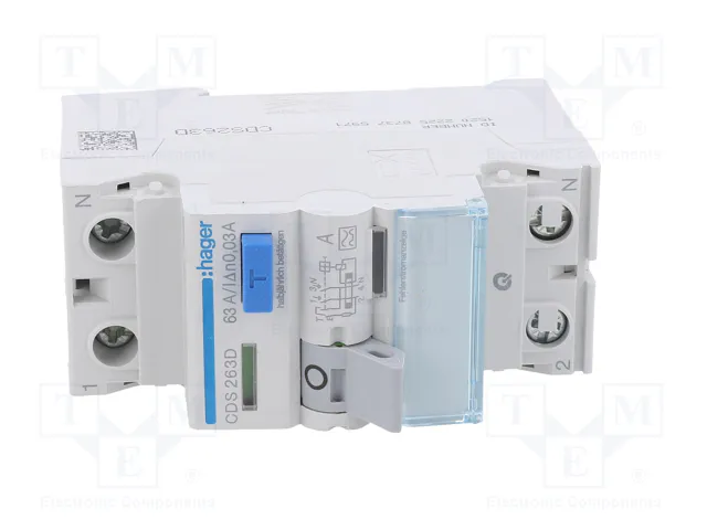 HAGER Interruptor diferencial 63A 30mA 1+N