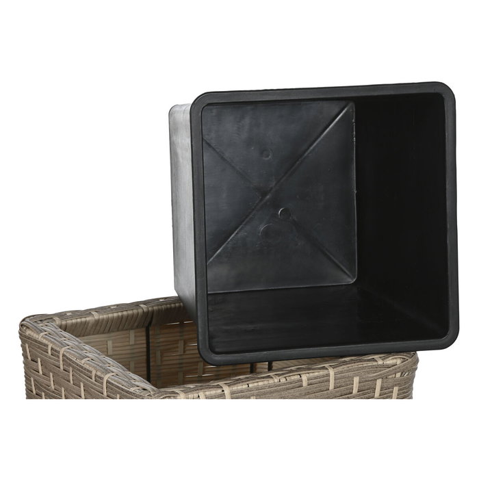 DKD Home Decor Set de 3 Maceteros de Ratán Sintético Natural
