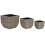 DKD Home Decor Set de 3 Maceteros de Ratán Sintético Natural