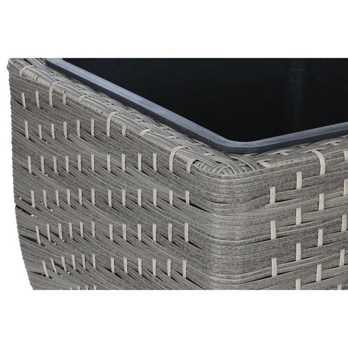 DKD Home Decor Set de 3 Maceteros de Ratán Sintético Natural