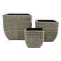 DKD Home Decor Set de 3 Maceteros de Ratán Sintético Natural