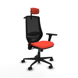PIQUERAS Y CRESPO Silla de oficina Mardos con Mecanismo Sincro Naranja oscuro y Negro