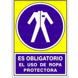 Duver Señal 643 Obligatorio Uso Ropa Protectora 345X245 Plástico