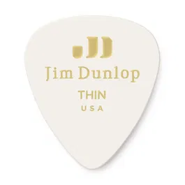 DUNLOP Pack 12 Púas Genuine Celluloid Blancas - Thin