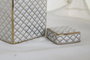 DKD Home Decor Jarrón de Porcelana Scrat Blanco y Dorado 15,5x15,5x22 cm
