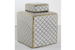 DKD Home Decor Jarrón de Porcelana Scrat Blanco y Dorado 15,5x15,5x22 cm