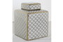 DKD Home Decor Jarrón de Porcelana Scrat Blanco y Dorado 15,5x15,5x22 cm