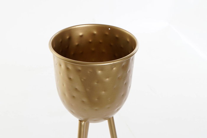 DKD Home Decor Macetero Dorado Metal 20 x 44 x 20 cm (2 Unidades)