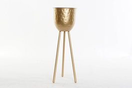 DKD Home Decor Macetero Dorado Metal 20 x 44 x 20 cm (2 Unidades)