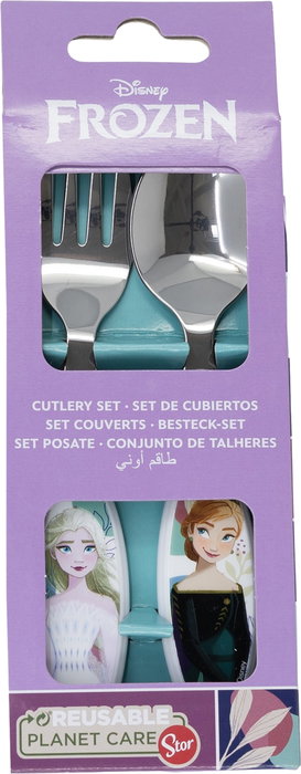 Licensing Juego de Cubiertos Elípticos Metálicos 2 Piezas Frozen
