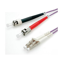 ROLINE Cable de Fibra Óptica LWL-Kabel, 50/125um OM4, Duplex, 1m, Conectores LC/ST, Violeta