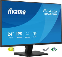 Iiyama ProLite X2491HS-B1 Monitor Gaming 24" IPS Full HD 1920x1080 120Hz 1ms AMD FreeSync Altavoces Bordes Ultrafinos Montaje VESA Negro