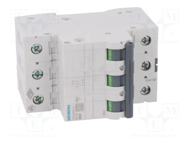 SIEMENS 5SL6363-6 Interruptor magnetotérmico 3 polos 63A Caract B SIEMENS 5SL6363-6 Interruptor magnetotérmico 3 polos 63A Caract B