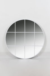 DKD Home Decor Espejo de Hierro con Diseño de Ventana Blanco 80x80 cm
