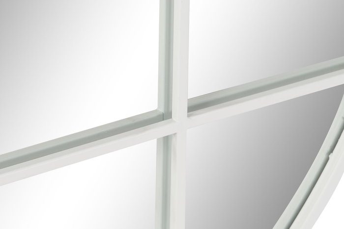 DKD Home Decor Espejo de Hierro con Diseño de Ventana Blanco 80x80 cm