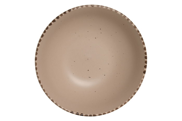 DKD Home Decor Set de 6 Platos de Gres Marrón 18,3x18,3x6 cm