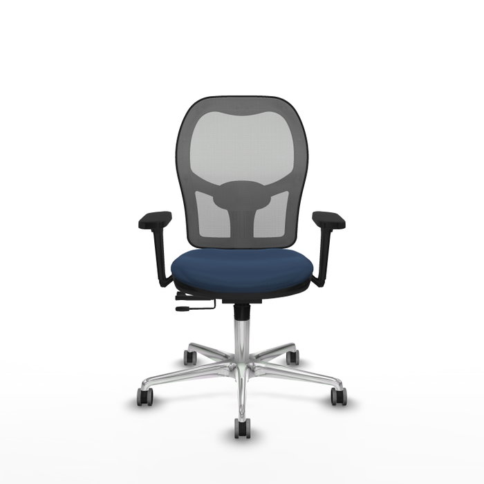 PIQUERAS Y CRESPO Silla de oficina Jorquera con mecanismo Sincro/Traslack, Azul marino y Gris