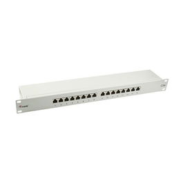 EQUIP Patch Panel 16 Puertos RJ45 Cat5e 19" 1HE Rack FTP Gris Claro