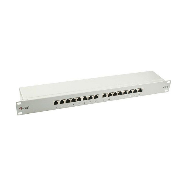 EQUIP Patchpanel de Montaje en Rack 1HE, 16 Puertos RJ45 Cat5e 10/100/1000Base-T Gigabit Ethernet, 327316, Color Gris EQUIP Patchpanel de Montaje en Rack 1HE, 16 Puertos RJ45 Cat5e 10/100/1000Base-T Gigabit Ethernet, 327316, Color Gris