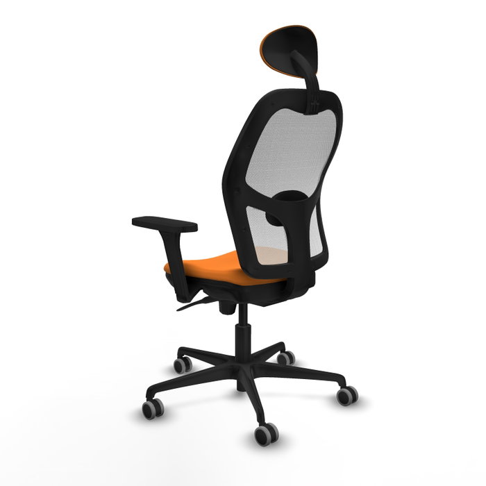 PIQUERAS Y CRESPO Silla de oficina Jorquera Naranja y Blanco con mecanismo Sincro