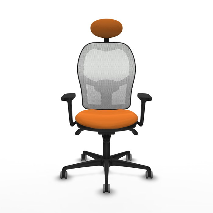 PIQUERAS Y CRESPO Silla de oficina Jorquera Naranja y Blanco con mecanismo Sincro