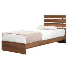 Hanah Home Base de Cama Individual 100, Nogal, Fabricado en Tablero de Partículas Melamina, 105x205x100 cm